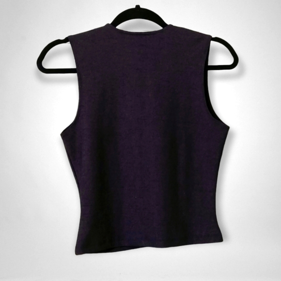Rampage Black Sleeveless Split Neckline Top - Picture 2 of 3